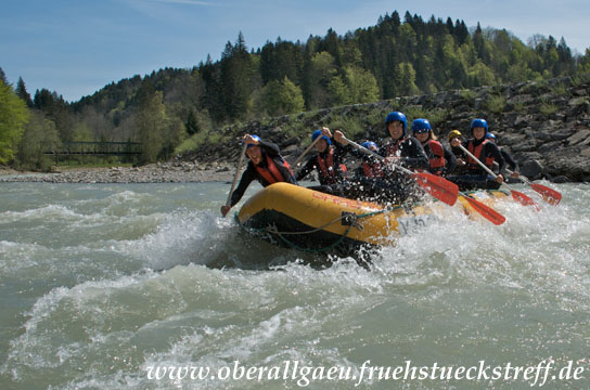 Frühstückstreff Rafting auf der Bregenzerach im Allgäu